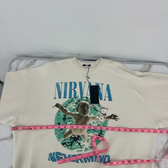 R13 Cream Nirvana Graphic Sweatshirt - Picture 6 of 10